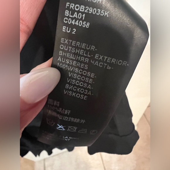 THE KOOPLES Black Midi Slip Dress with Ruffles womens size Medium/6 NWT - Picture 6 of 12